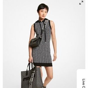 Michael Kors Logo Jacquard Hoodie Dress